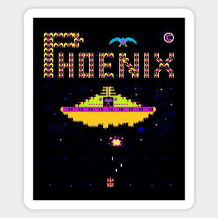 Mod.2 Arcade Phoenix Space Invader Video Game Sticker